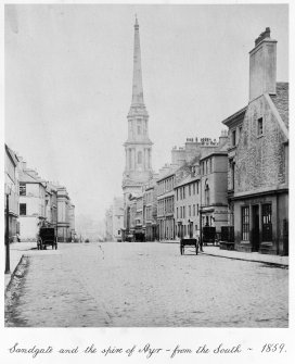 View of Sandgate including Town Hall from SW.
Title: Sandgate and the Spire of Ayr - From South - 1859