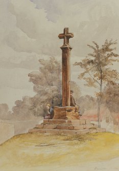 Drawing showing general view of Ormiston Market Cross.