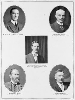 Portraits showing members of the school board for Hamilton Academy.