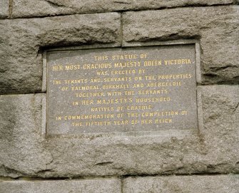 Detail of inscribed plaque