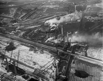 Glasgow Iron and Steel Co. Works, Netherton Street, Wishaw.  Oblique aerial photograph taken facing north.