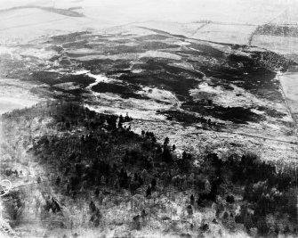 Mugdock Country Park, general view showing Mugdock Wood and Mugdock Loch. Oblique aerial photograph taken facing north.