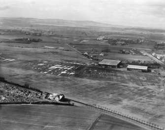 Moor Park Aerodrome, Renfrew.  Oblique aerial photograph taken facing north-west.