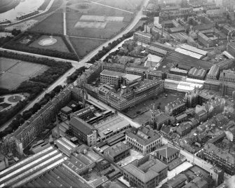 John Tullis and Son Ltd. St Ann's Leather Works, Tullis Street, Glasgow.  Oblique aerial photograph taken facing north-west.