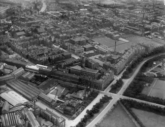 John Tullis and Son Ltd. St Ann's Leather Works, Tullis Street, Glasgow.  Oblique aerial photograph taken facing south-east.