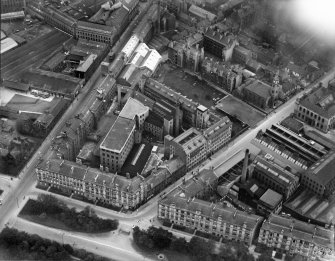 John Tullis and Son Ltd. St Ann's Leather Works, Tullis Street, Glasgow.  Oblique aerial photograph taken facing north-east.