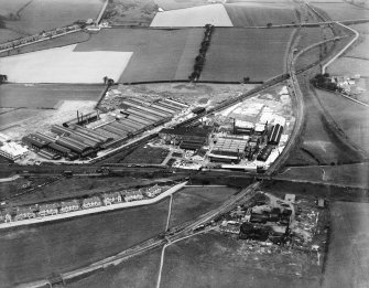 Shanks and Co. Ltd. Tubal Works, Victoria Road, Barrhead.  Oblique aerial photograph taken facing north-west.