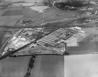 Shanks and Co. Ltd. Tubal Works, Victoria Road, Barrhead.  Oblique aerial photograph taken facing south-east.