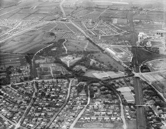 Glasgow, general view, showing Bellahouston Park and White City Sports Ground.  Oblique aerial photograph taken facing west.