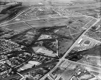 Glasgow, general view, showing Bellahouston Park and White City Sports Ground.  Oblique aerial photograph taken facing south-west.