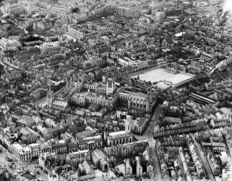 Aberdeen, general view, showing University of Aberdeen Marischal College, West North Street and Gallowgate.  Oblique aerial photograph taken facing west.