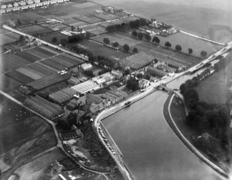 Glen Albyn Distillery, Telford Street, Inverness.  Oblique aerial photograph taken facing south.