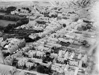 Nairn, general view, showing High Street and Leopold Street.  Oblique aerial photograph taken facing north.