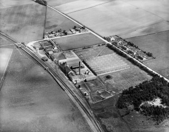 William Teacher and Sons Ltd. Ardmore Distillery, Kennethmont, Huntly.  Oblique aerial photograph taken facing east.