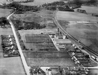 William Teacher and Sons Ltd. Ardmore Distillery, Kennethmont, Huntly.  Oblique aerial photograph taken facing west.