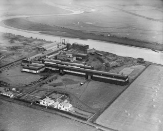 Cochran's Boiler Works, Newbie, Annan.  Oblique aerial photograph taken facing north-east.