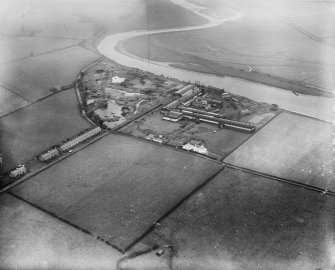 Cochran's Boiler Works, Newbie, Annan.  Oblique aerial photograph taken facing north.