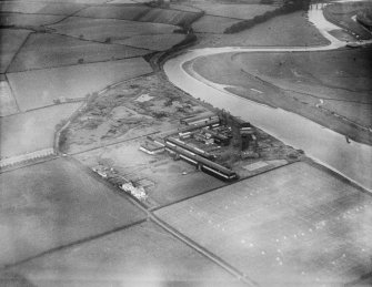 Cochran's Boiler Works, Newbie, Annan.  Oblique aerial photograph taken facing north.