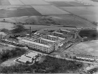 Arrol-Aster Car Factory, Heathhall, Dumfries.  Oblique aerial photograph taken facing east.