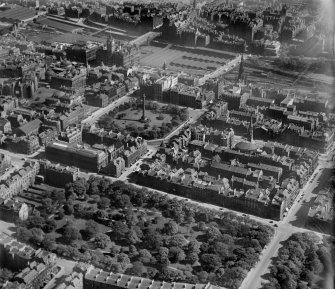 Edinburgh, general view, showing Waverley Station, St Andrew Square and Queen Street Gardens.  Oblique aerial photograph taken facing south-east.