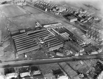 Callendar Iron Co. Works, Falkirk.  Oblique aerial photograph taken facing north.