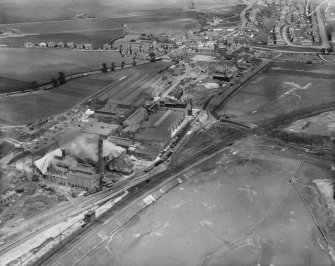 British Aluminium Co., Aberdour Road, Burntisland.  Oblique aerial photograph taken facing east.