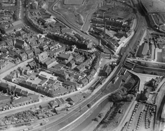 Coatbridge, general view, showing Coatbridge Cross and Sunnyside Road.  Oblique aerial photograph taken facing south-east.