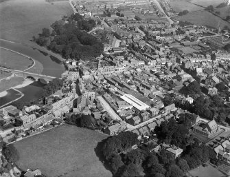 Annan, general view, showing High Street and Bridge of Annan.  Oblique aerial photograph taken facing north.