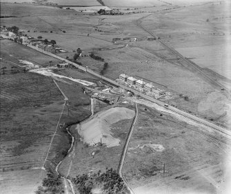 The A8 Glasgow and Edinburgh Road, Salsburgh, Shotts.  Oblique aerial photograph taken facing north-west.