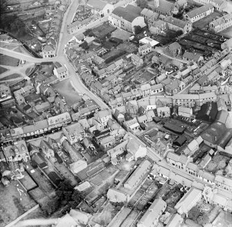 Kilsyth, general view, showing Market Street and Main Street.  Oblique aerial photograph taken facing east.