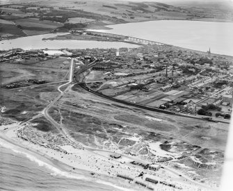 Montrose, general view, showing The Faulds and Montrose Bridge.  Oblique aerial photograph taken facing west. 