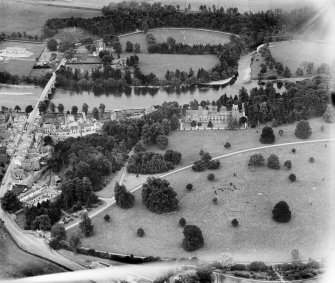 Dunkeld, general view, showing Dunkeld Cathedral and Atholl Street.  Oblique aerial photograph taken facing south.