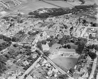 Nairn, general view, showing High Street and Rose's Academical Institution.  Oblique aerial photograph taken facing east.