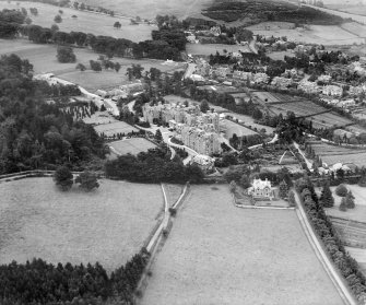 Crieff Hydro, Ferntower Road, Crieff.  Oblique aerial photograph taken facing east.