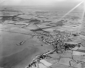 Stranraer, general view, showing Stranraer Harbour and Culhorn.  Oblique aerial photograph taken facing east.