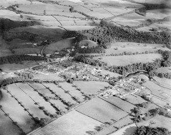 Gatehouse of Fleet, general view, showing High Street and Old Military Road.  Oblique aerial photograph taken facing east.