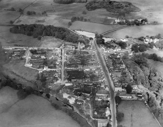 Gatehouse of Fleet, general view, showing High Street and Castramont Road.  Oblique aerial photograph taken facing north-east.
