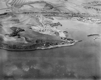 Tilbury Contracting and Dredging Co. Ltd. Quarry and Thomas Ward and Sons Shipbreaking Yard, Inverkeithing.  Oblique aerial photograph taken facing west.