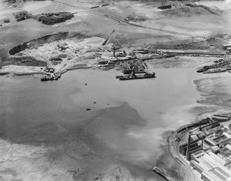 Tilbury Contracting and Dredging Co. Ltd. Quarry and Thomas Ward and Sons Shipbreaking Yard, Inverkeithing.  Oblique aerial photograph taken facing south.