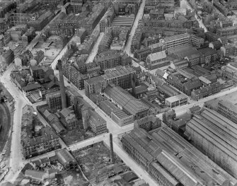 Glasgow, general view, showing Mavor and Coulson Engineering Works, Broad Street and Orr Street.  Oblique aerial photograph taken facing north.