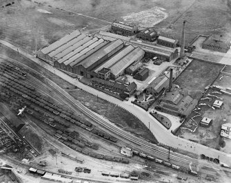 Anderson Boyes and Co. Ltd. Works, Craigneuk Street, Motherwell. Oblique aerial photograph taken facing east.