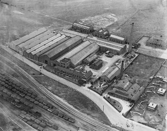 Anderson Boyes and Co. Ltd. Works, Craigneuk Street, Motherwell. Oblique aerial photograph taken facing east.