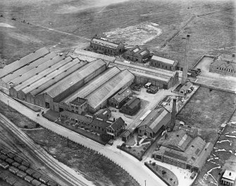 Anderson Boyes and Co. Ltd. Works, Craigneuk Street, Motherwell. Oblique aerial photograph taken facing east.