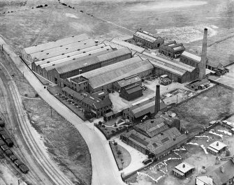 Anderson Boyes and Co. Ltd. Works, Craigneuk Street, Motherwell. Oblique aerial photograph taken facing north-east.
