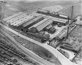 Anderson Boyes and Co. Ltd. Works, Craigneuk Street, Motherwell. Oblique aerial photograph taken facing east.