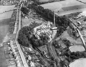 Kinleith Paper Mills, Currie.  Oblique aerial photograph taken facing east.