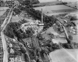 Kinleith Paper Mills, Currie.  Oblique aerial photograph taken facing east.