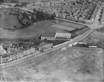 William Thyne Ltd. Lochend Works, Marionville Road and Lochend Park.  Oblique aerial photograph taken facing north.