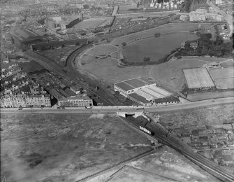 William Thyne Ltd. Lochend Works, Marionville Road and Lochend Park, Edinburgh.  Oblique aerial photograph taken facing north.