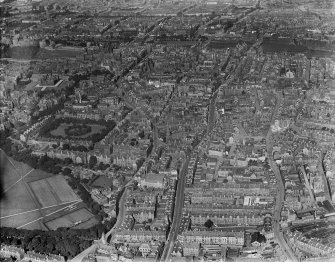 Edinburgh, general view, showing George Square and Nicholson Street.  Oblique aerial photograph taken facing north.